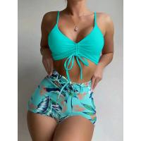 2025 Bikini traje de baño con cordón mujeres pantalones cortos de cintura alta traje de baño femenino acolchado traje de baño natación ropa de playa verano - details 34