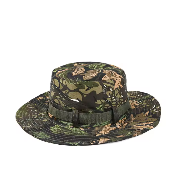 Sombrero de camuflaje Digital del desierto, sombrero Benny con hojas de la selva, sombrero de protección solar de aventura Montañismo al aire libre de camuflaje - 1