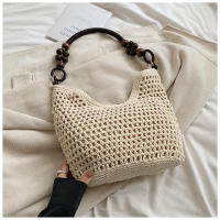Bolso tejido de playa de vacaciones junto al mar nuevo bolso de punto hueco para mujer bolso de gran capacidad para las axilas del hombro - details 5