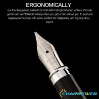 Convertidor de pluma estilográfica negra de Metal clásico, plumas de caligrafía para escribir, dibujar, diario, regalo de negocios - details 1
