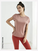 Camiseta deportiva de manga corta para mujer, Top de Fitness, ropa deportiva para Yoga, FTM, Moving Peach - details 1