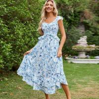 Elegante Vestido Maxi de Chiffon para Mujer GK Cuello en V sin Mangas, Estampado Transpirable, Clásico - details 22