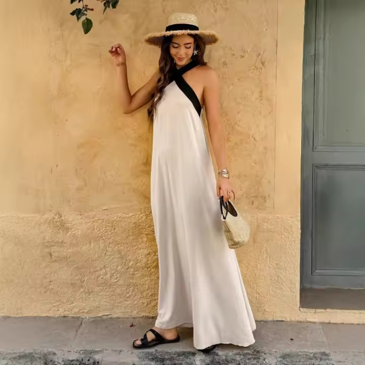Vestido largo de verano sin tirantes, nuevo estilo festivo, hada voladora, sentido del diseño. - 1