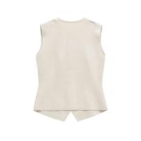 Suéter de punto sin mangas con cuello en V para mujer, suéter elegante de moda con botones delanteros - details 3