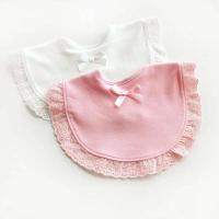 Taza de alimentación de bebé súper suave de princesa, bebés con tela de encaje Ence redonda Triangular para erupción, algodón bonito - details 5