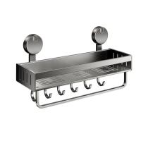 Estante de baño con ventosa de acero al carbono, estante de almacenamiento para ducha con montaje en pared sin perforaciones, soporte de carga fuerte de gran capacidad - details 6