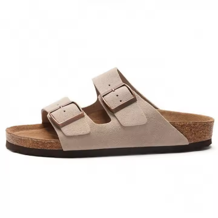 Zapatillas de corcho neutras, Sandalias planas esenciales para vacaciones en la playa - 1