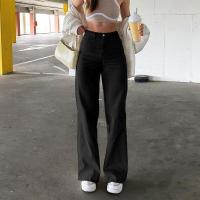 Vaqueros holgados de moda Retro para mujer, cintura alta, pierna recta, estilo coreano, vaqueros informales de primavera - details 1