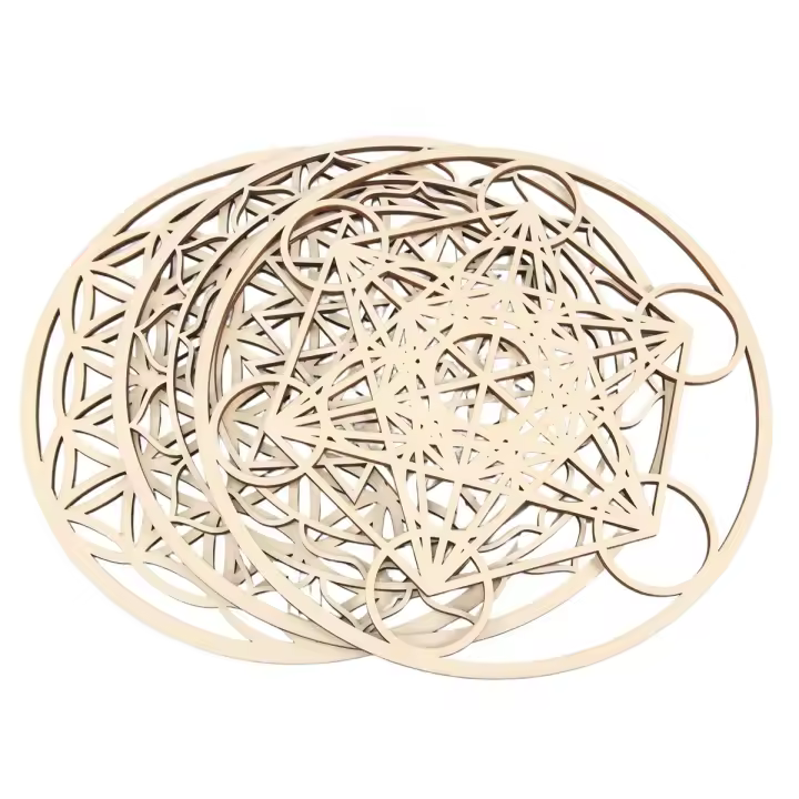 Juego de Arte de pared de Geometría Sagrada, arte de pared de madera, escultura, decoraciones de pared para decoración del hogar, 3 piezas por juego - 1