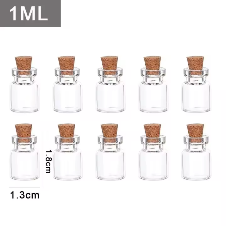 10 Uds. Botellas de vidrio con corcho DIY regalo de cumpleaños botella vacía transparente para mensajes ración de fiesta de boda de Navidad - 1