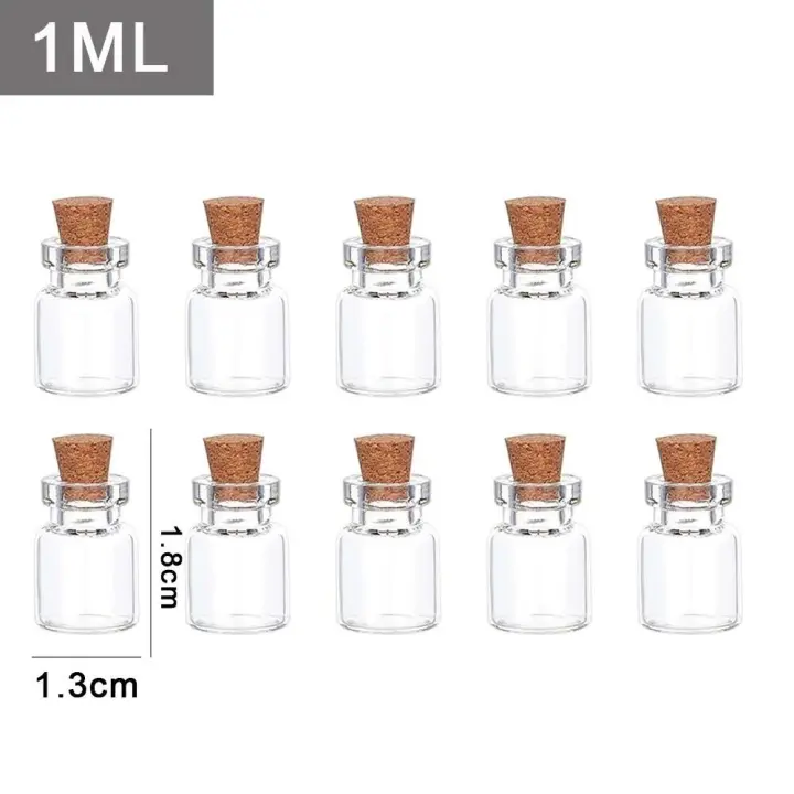 10 Uds. Botellas de vidrio con corcho DIY regalo de cumpleaños botella vacía transparente para mensajes ración de fiesta de boda de Navidad - 1