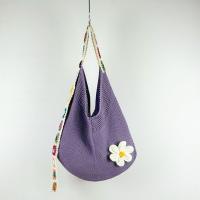 Bolso de punto de flores de ganchillo Simple, bolso de mano de playa tejido de malla, bolso de playa hecho a mano, bolso de hombro hueco de verano - details 7