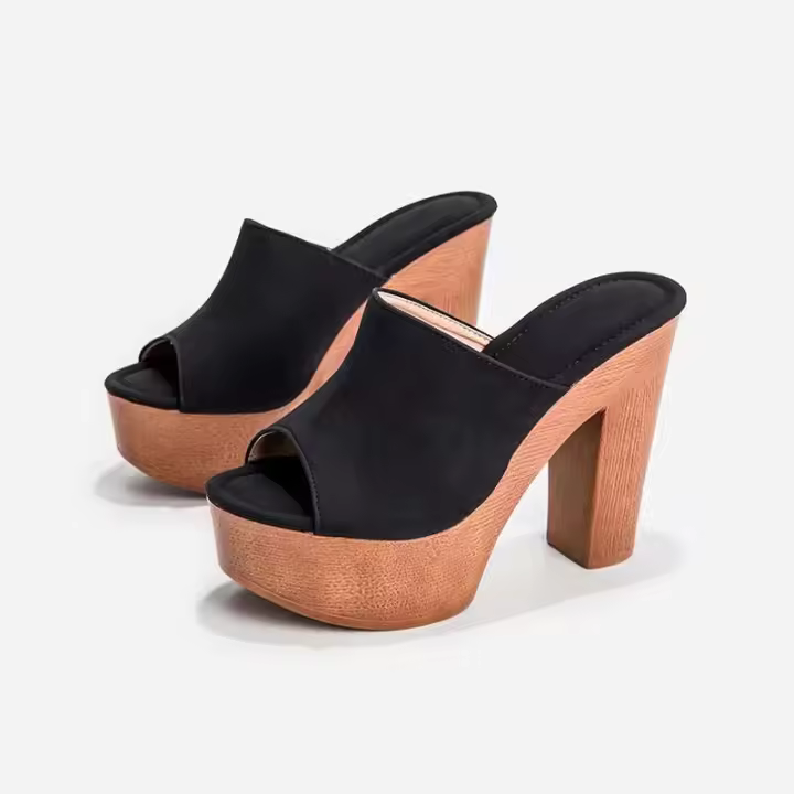 Tacones altos con punta abierta a la moda para mujer con entrega en forma de gota de agua - 1