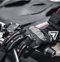 Guantes de Motocicleta de Cuero Real y Fibra de Carbono con Pantalla Táctil - details 9