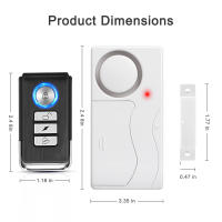 Sensor de Seguridad para Puertas y Ventanas Awapow Alarma Inalámbrica Control Remoto Antirrobo con Batería - details 8