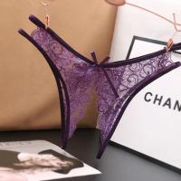Lencería Sexy para mujer, bragas transparentes con abertura en la entrepierna, tangas con lazo sólido, ropa interior de encaje - details 3
