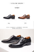 Zapatos de cuero con hebilla de monje, zapatos de vestir para hombre de negocios, zapatos de cuero estilo británico para hombre - details 7