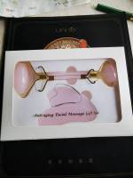 Rodillo de jade masaje facial set de dos cabezas de metal manual belleza facial relajador push face kit - details 8