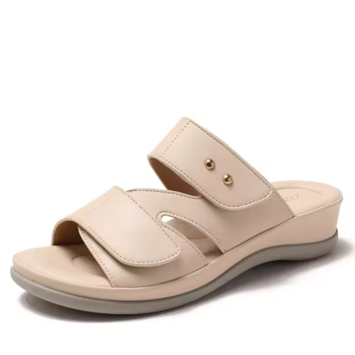 Antideslizante con tacón inclinado para mujer en verano, ropa informal y moderna para exteriores, sandalias versátiles para vacaciones en la playa - 1