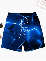 Pantalones cortos de playa sueltos para hombres, ropa deportiva, pantalones cortos de patrón 3D de secado rápido con cordón, pantalones cortos ligeros para trajes de baño de verano, bañador de natación para vacaciones en la playa - details 4