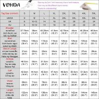 VONDA, vestido con volantes para mujer, verano 2025, vestido veraniego de Color sólido, Vestidos de playa con cuello en V, bata holgada informal bohemia de gran tamaño - details 0