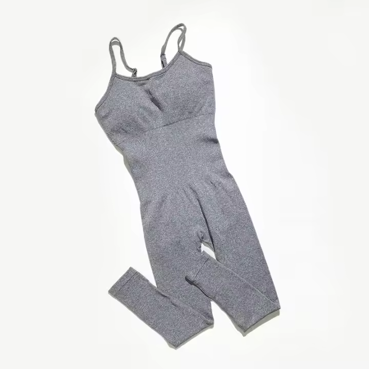 Mono de yoga sin costuras Mujer Correa de espagueti Ocio Entrenamiento Gimnasio Leggings Sujetador acolchado Monos de una pieza - 1