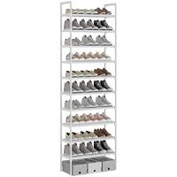 10 Niveles con Diseño Extra Grueso, Organizador de Zapatos para 30 Pares, 56 x 30 x 170 cm para Pasillo, Dormitorio (Blanco) - details 0