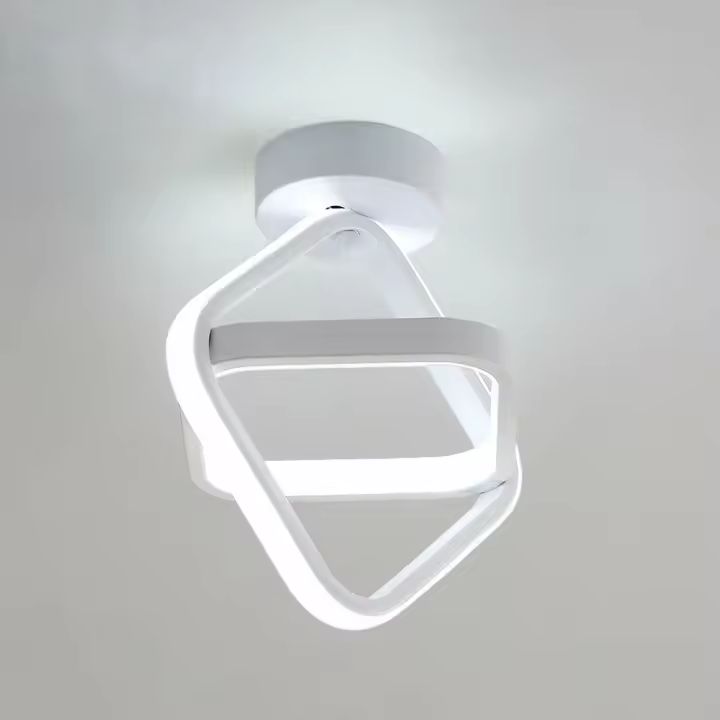 Lámpara de Techo LED de Geometría Cuadrada Luz Blanca Fría 6000K 22W Ideal para Armario Pasillo Balcón Iluminación y Decoración - 1