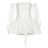Manga corta retro con cuello redondo para mujer, nueva - details 22