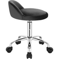 Silla de Oficina de Cuero Sintético Silla de Escritorio sin Brazos Taburete Giratorio para Sala de Masaje SPA Taburete de Tocador Blanco - details 38
