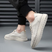 Primera capa de cuero de vaca zapatos de los hombres zapatos de cuero 2025 de los hombres de cuero genuino hechos a mano zapatos casuales de un pedal de cuero suave suela suave zapatos Doudou. - details 36