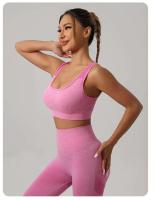 Conjunto de 2 uds de Yoga para mujer, sujetador con espalda hueca + pantalones cortos deportivos para levantamiento de cadera, conjunto de gimnasio sin costuras, ropa deportiva, chándal - details 8