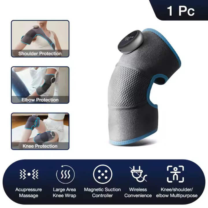 Masajeador de Rodilla Calentado MUKASI, Rodilleras Eléctricas con 3 Niveles de Calor y Masaje para Calentar Rodillas Rígidas, Masajeador de Rodillas para Artritis y Dolor de Rodilla Rígida, Regalo para el Día de la Madre y el Día del Padre - 1