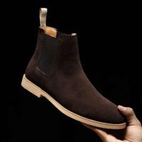 Botas cortas clásicas Retro de cuero de ante de vaca auténtico estilo británico para hombre, zapatos casuales de alta calidad - details 5