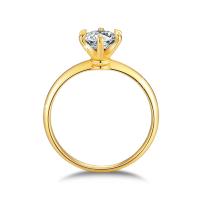 Anillo de Oro 18K Certificado Moissanita de 6.5mm Estilo Solitario con 6 Garras para Mujeres - details 6