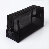 Neceser de viaje para mujer, bolsa de aseo de malla negra transparente, organizador de maquillaje, bolsa de lavado, pequeña y grande - details 11