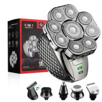 Afeitadora Eléctrica de Cabeza Calva para Hombres Recargable, 9 Cuchillas, Corte de Barba, Nose y Oreja Productos de Belleza - details 0
