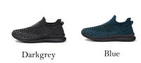 Zapatos para correr para hombre, zapatillas de deporte con calcetines tejidos, zapatos planos sin cordones para primavera y verano, mocasines de talla grande para hombre, zapatos planos deportivos de tenis - details 3