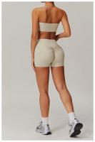 Ropa interior con corpiño antiflacidez para mujer, Tops deportivos de una pieza sin tirantes, ropa interior deportiva nublada, ropa ajustada para gimnasio y Yoga - details 12