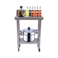 Mesa de Trabajo de Acero Inoxidable 23.6*17.7 Con Escritorio Inferior 4 Ruedas - details 6