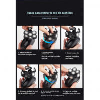 Afeitadora eléctrica de siete cuchillas con pantalla digital cortadora de pelo calvo recargable cinco en uno - details 0