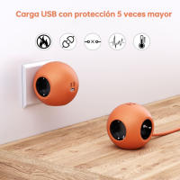 Enchufe multifunción con salida de corriente Enchufe europeo Adaptador de corriente para el hogar y la oficina de 3680 W con protección contra sobrecargas y salida estándar, tanto tipo C como USB están disponibles - details 4