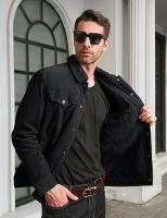 Chaqueta de pana forrada de Sherpa para hombre, chaquetas de camionero, cuello vuelto de algodón, abrigo informal cálido, invierno - details 14