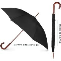 Paraguas de apertura automática, mango clásico de madera con agarre fácil, diseño de dosel resistente al viento, a la lluvia y duradero, versátil - details 19