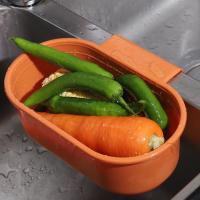 Colador multifunción para fregadero de cocina, escurridor de frutas y verduras, estante de almacenamiento de esponja, cesta de drenaje, utensilios para el hogar antibloqueo - details 9