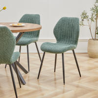 EGOONM-sillas acolchadas tapizadas para comedor, asientos de tela de lino con patas de Metal para balcón, restaurante, cafetería, hogar y habitación, 4 unidades - details 1