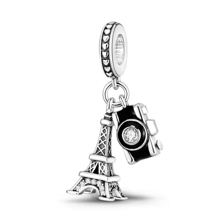 Colgantes de Plata de Ley 925 para Mujer y Niña, abalorias de viaje, Avión, Pasaporte, pulseras, Collares, Gift de joyería - 1