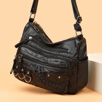 BINGMEI nueva moda bolso de mensajero tejido de gran espacio versión coreana atmósfera simple cuero suave multicompartimento alto sentido - details 0