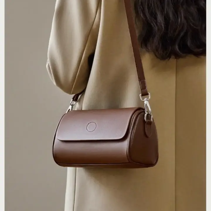 Bolso cruzado de cuero genuino para mujer 2025 Pequeño cuadrado tofu estilo - 1