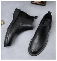 Botas Chelsea de cuero de vaca de gama alta botas de otoño e invierno de cuero genuino botas cortas británicas puntiagudas - details 14